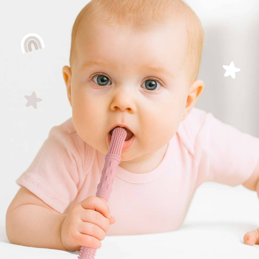 Hallow Teething Tubes - Dusty Rose/Dusty Pink/Almond