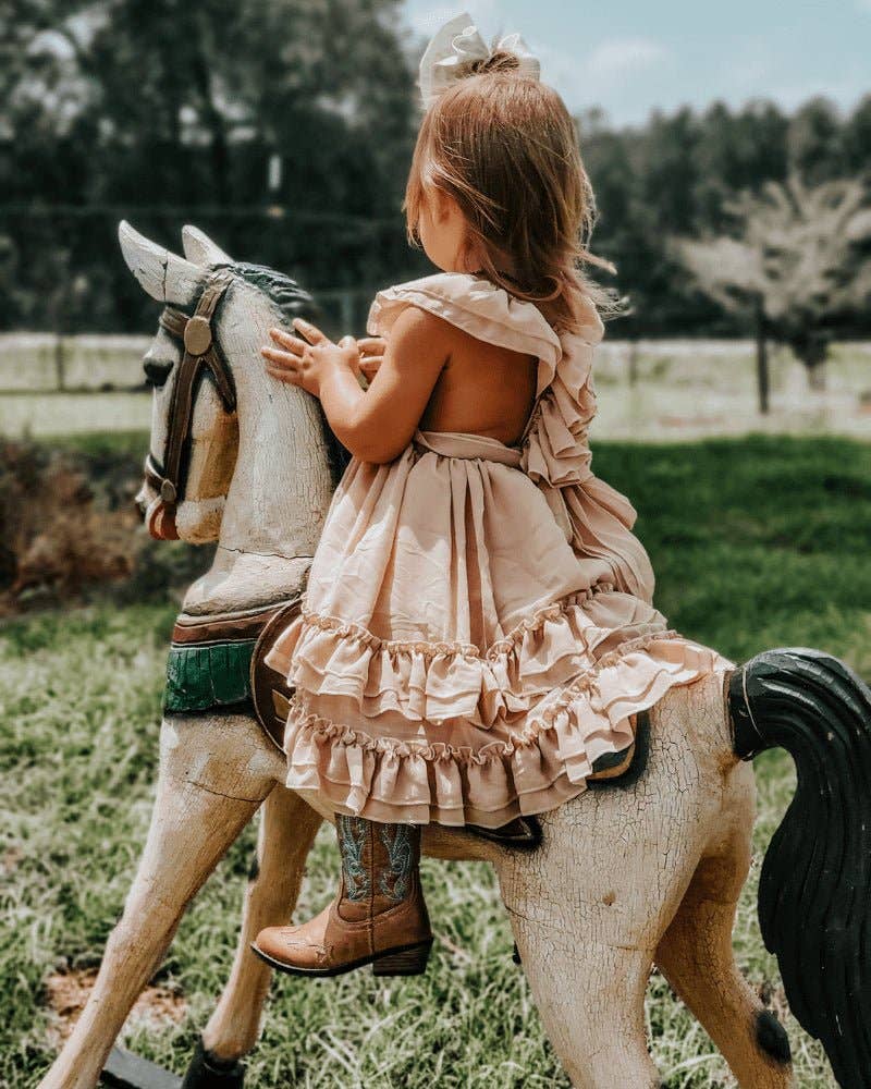 Mommy and Me Nellie Ruffle Maxi Dress - Champagne