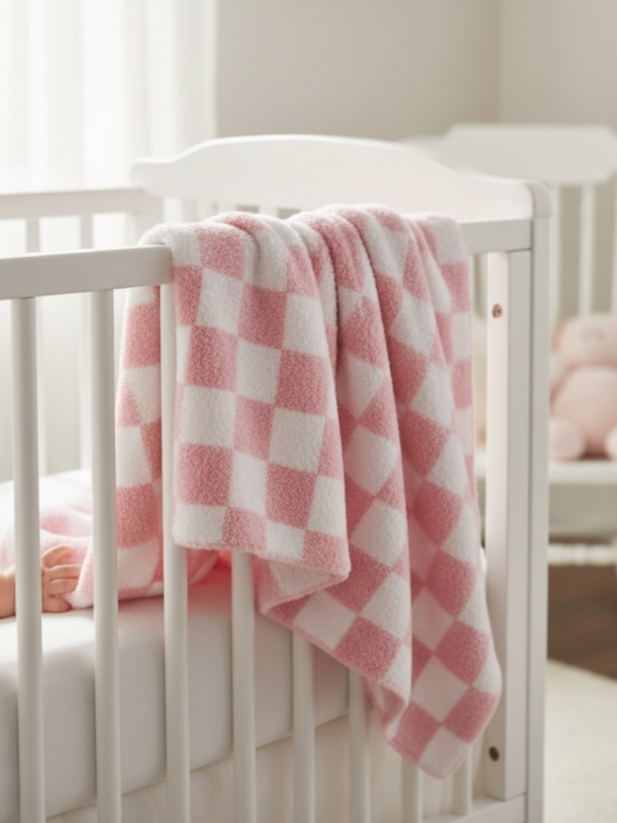 Phufy® Bliss Checkerboard Blanket, Strawberry