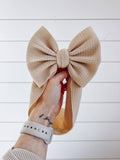 Tan Bullet Bow + Headwrap 