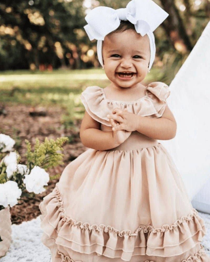 Mommy and Me Nellie Ruffle Maxi Dress - Champagne