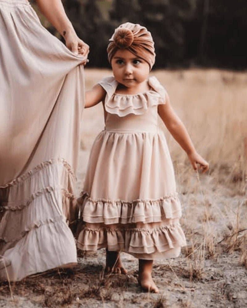 Mommy and Me Nellie Ruffle Maxi Dress - Champagne