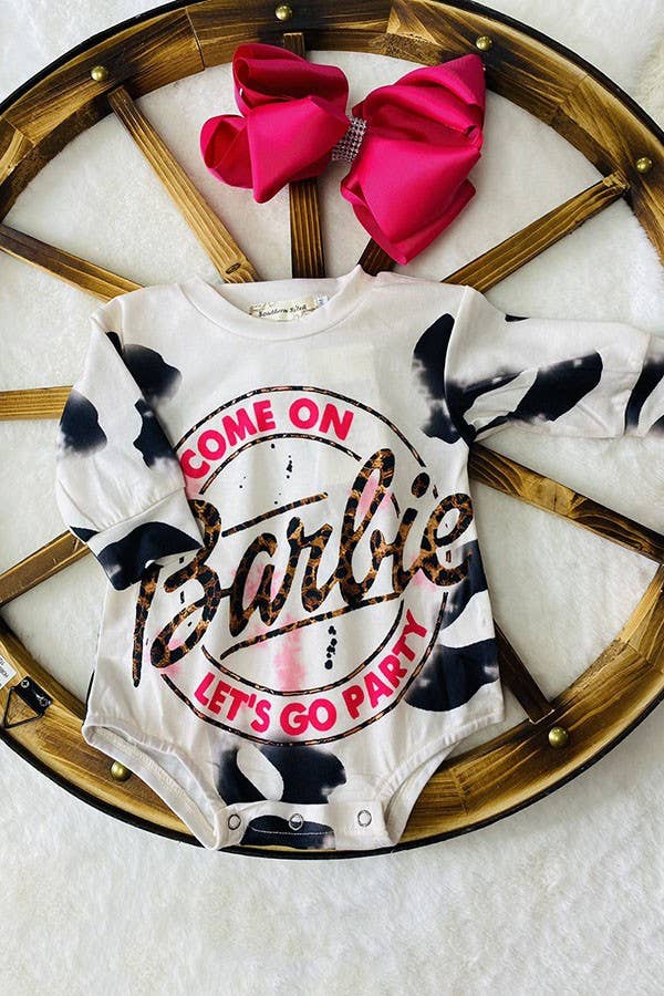 XCH0014-5H COME ON Barbie LET'S GO PARTY  baby onesie