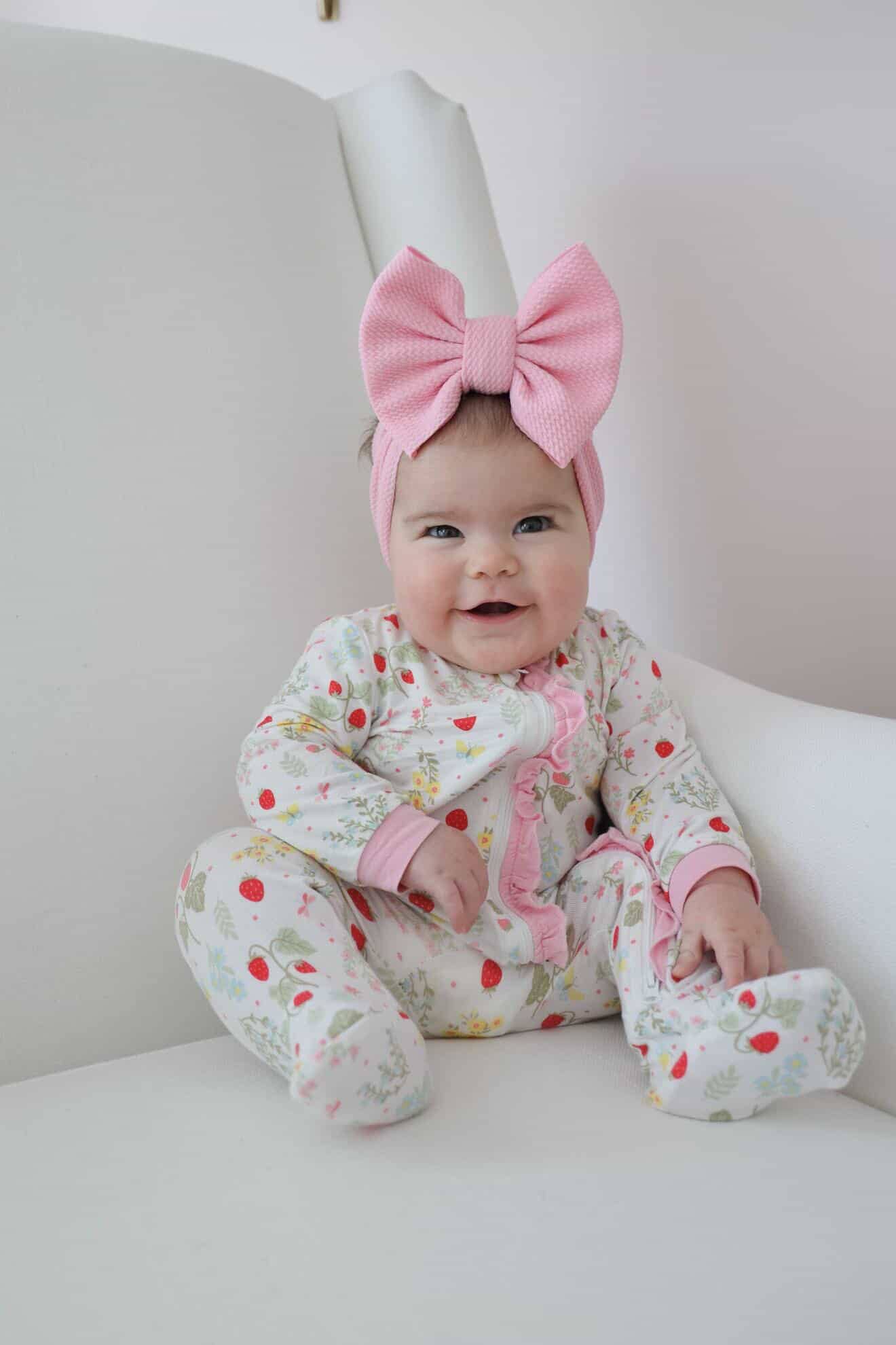 *NEW Light Pink Bullet Bow + Headwrap 