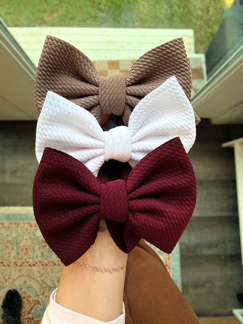 White Bullet Bow + Headwrap  