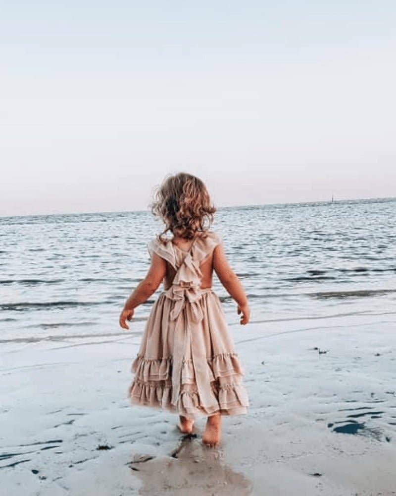Mommy and Me Nellie Ruffle Maxi Dress - Champagne