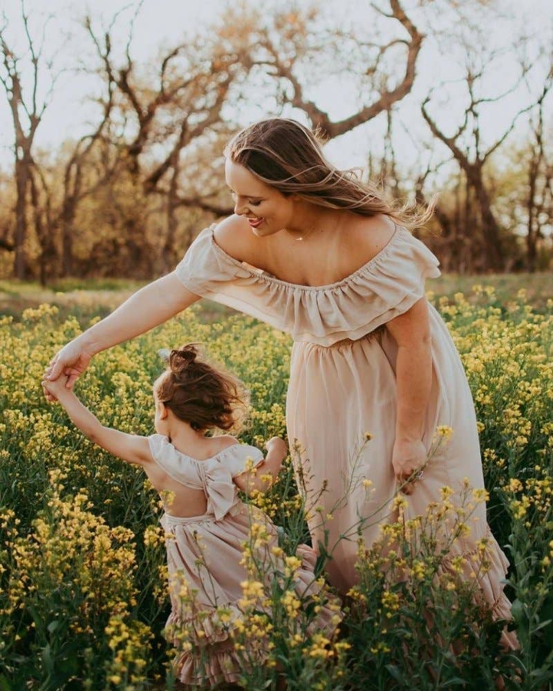 Mommy and Me Nellie Ruffle Maxi Dress - Champagne
