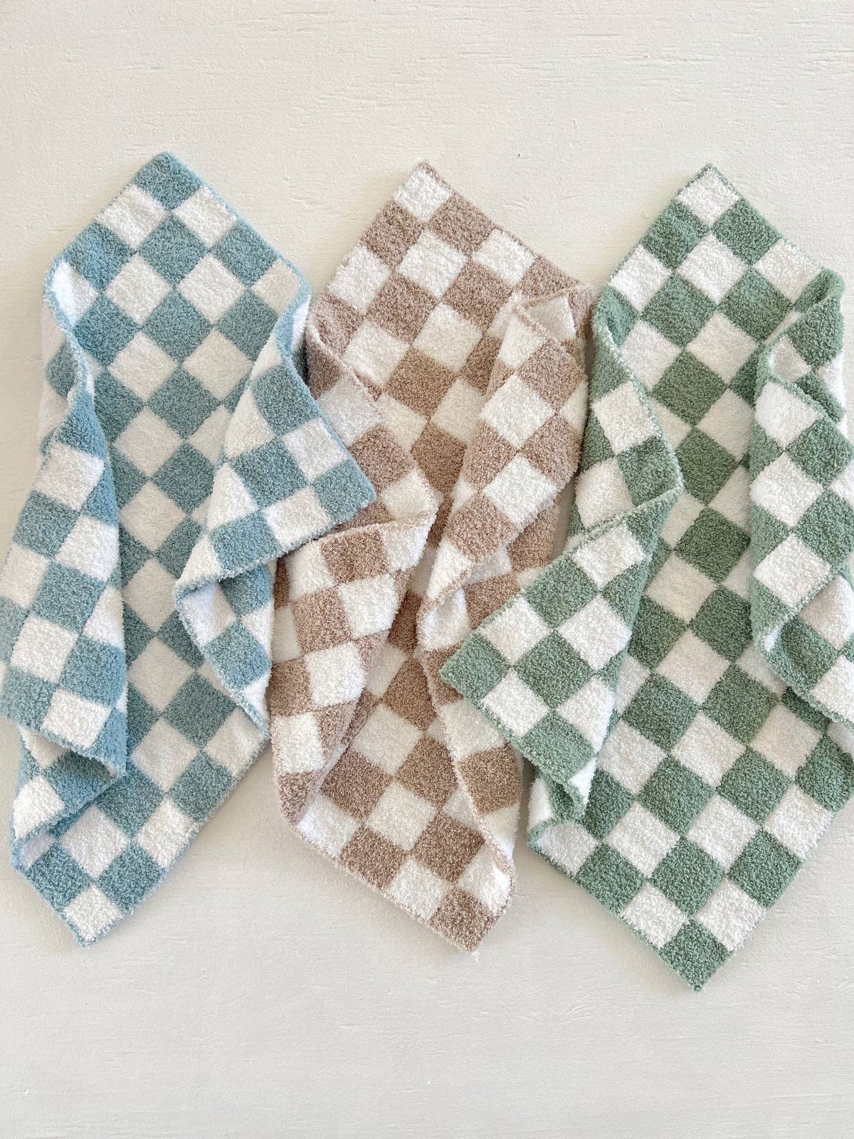 Checkerboard Mini Blanket, Powder