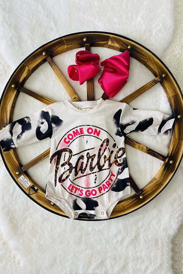 XCH0014-5H COME ON Barbie LET'S GO PARTY  baby onesie