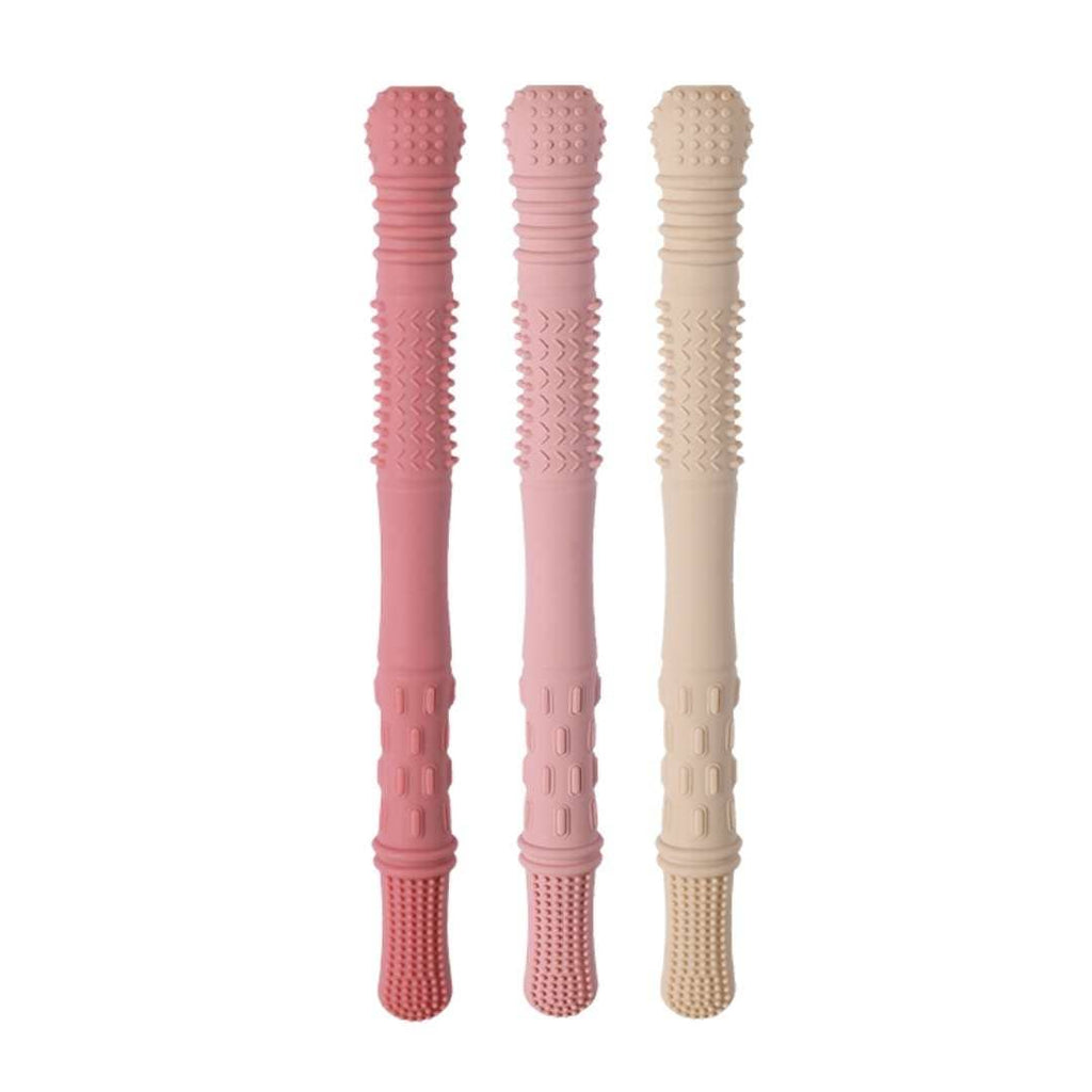 Hallow Teething Tubes - Dusty Rose/Dusty Pink/Almond