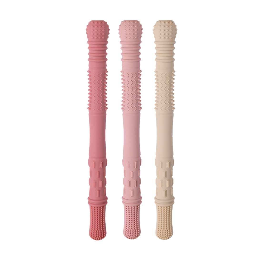 Hallow Teething Tubes - Dusty Rose/Dusty Pink/Almond