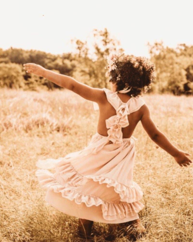 Mommy and Me Nellie Ruffle Maxi Dress - Champagne