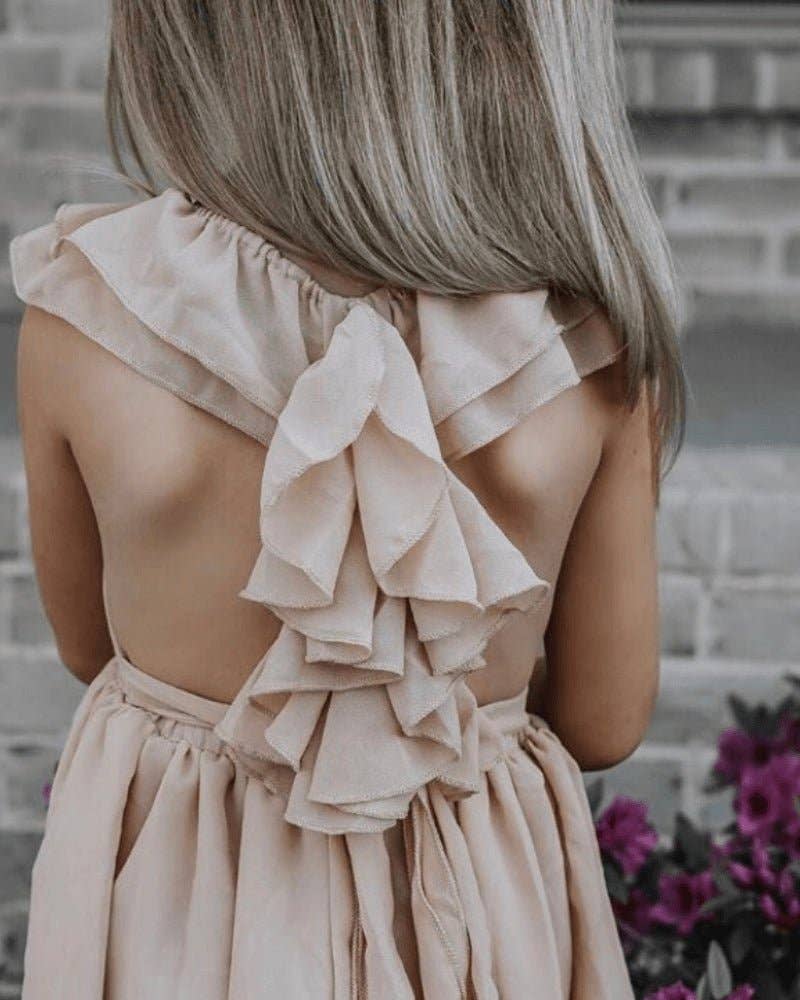 Mommy and Me Nellie Ruffle Maxi Dress - Champagne