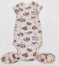 .Newborn Short Sleeve Knot Gown