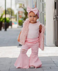 Barbie Pink Distressed Bell Bottoms