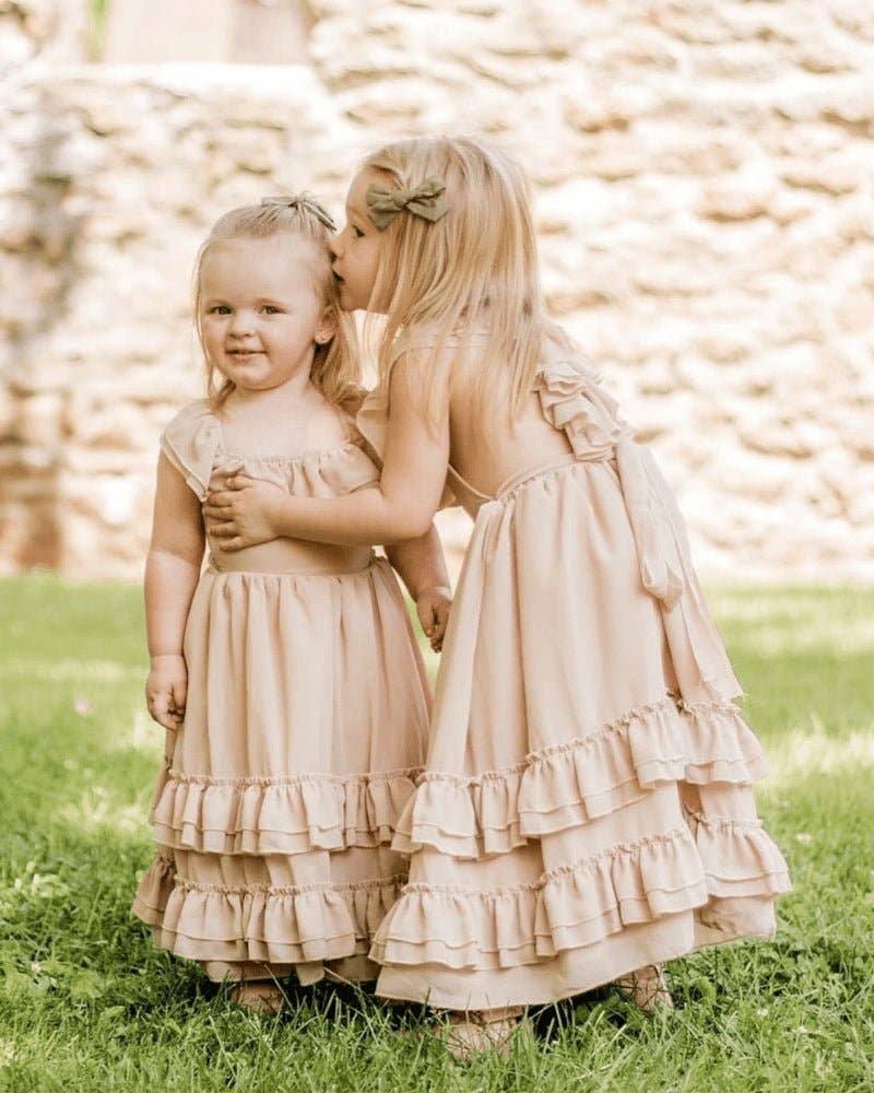 Mommy and Me Nellie Ruffle Maxi Dress - Champagne