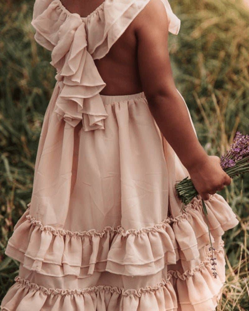 Mommy and Me Nellie Ruffle Maxi Dress - Champagne