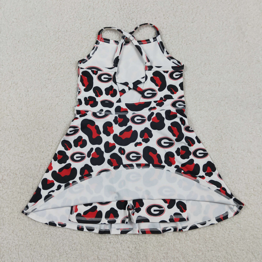 Girls Ga Football Leopard Athletic Dresses