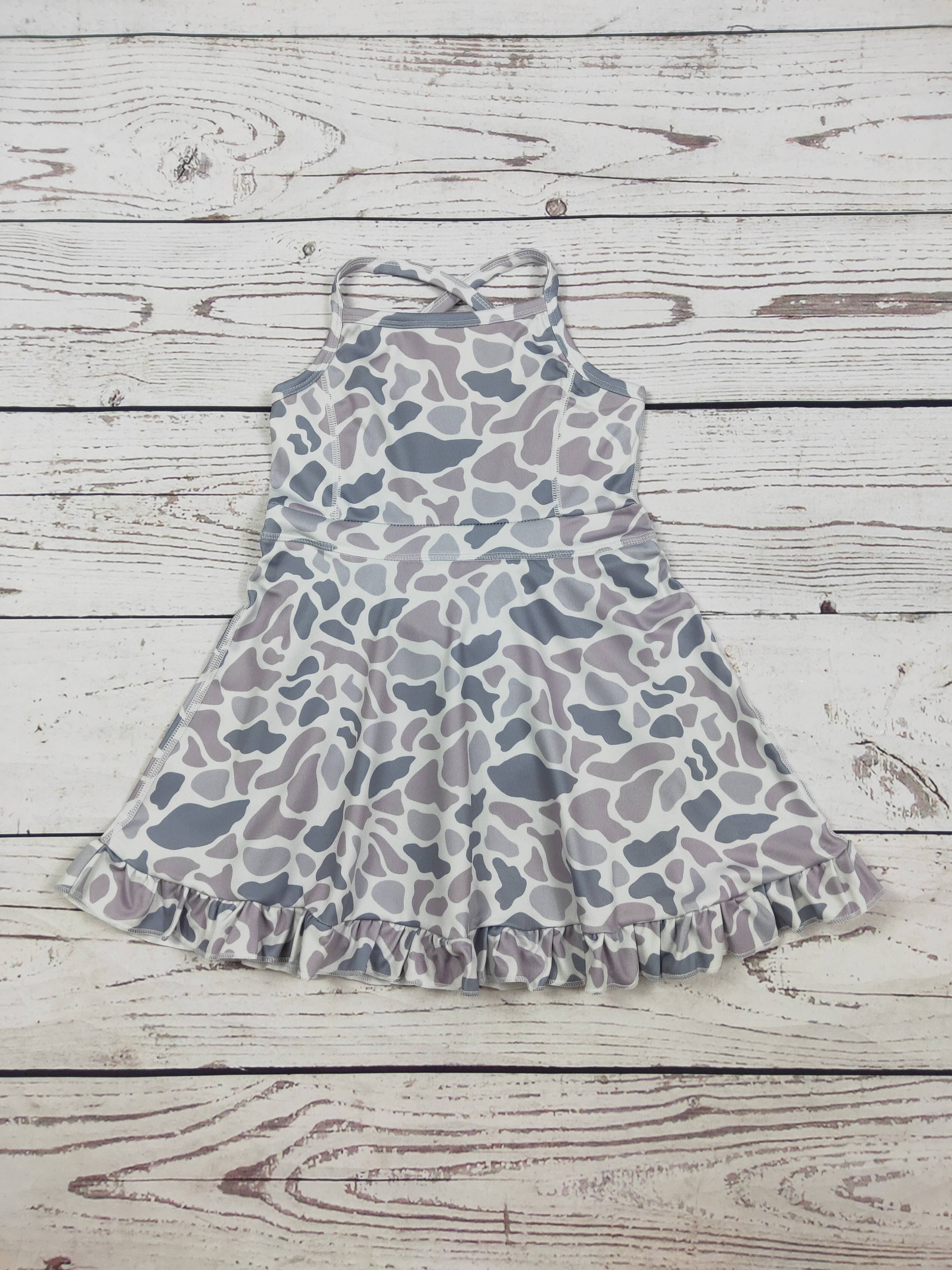 Girls Camo Printed Athletic Dresses
