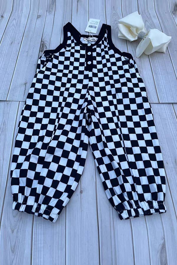 Checkered Loose Overall girls Romper/Jumpsuit XCH05035
