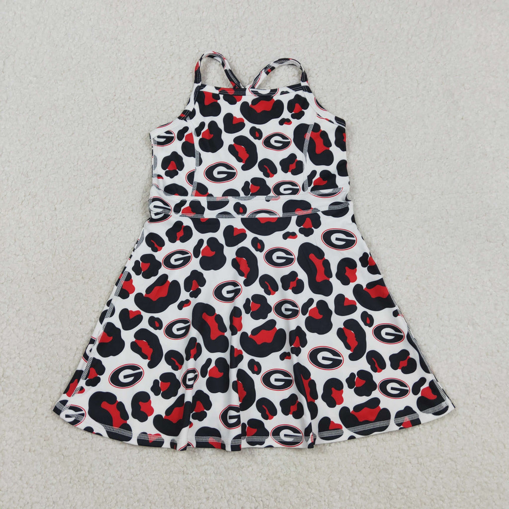 Girls Ga Football Leopard Athletic Dresses