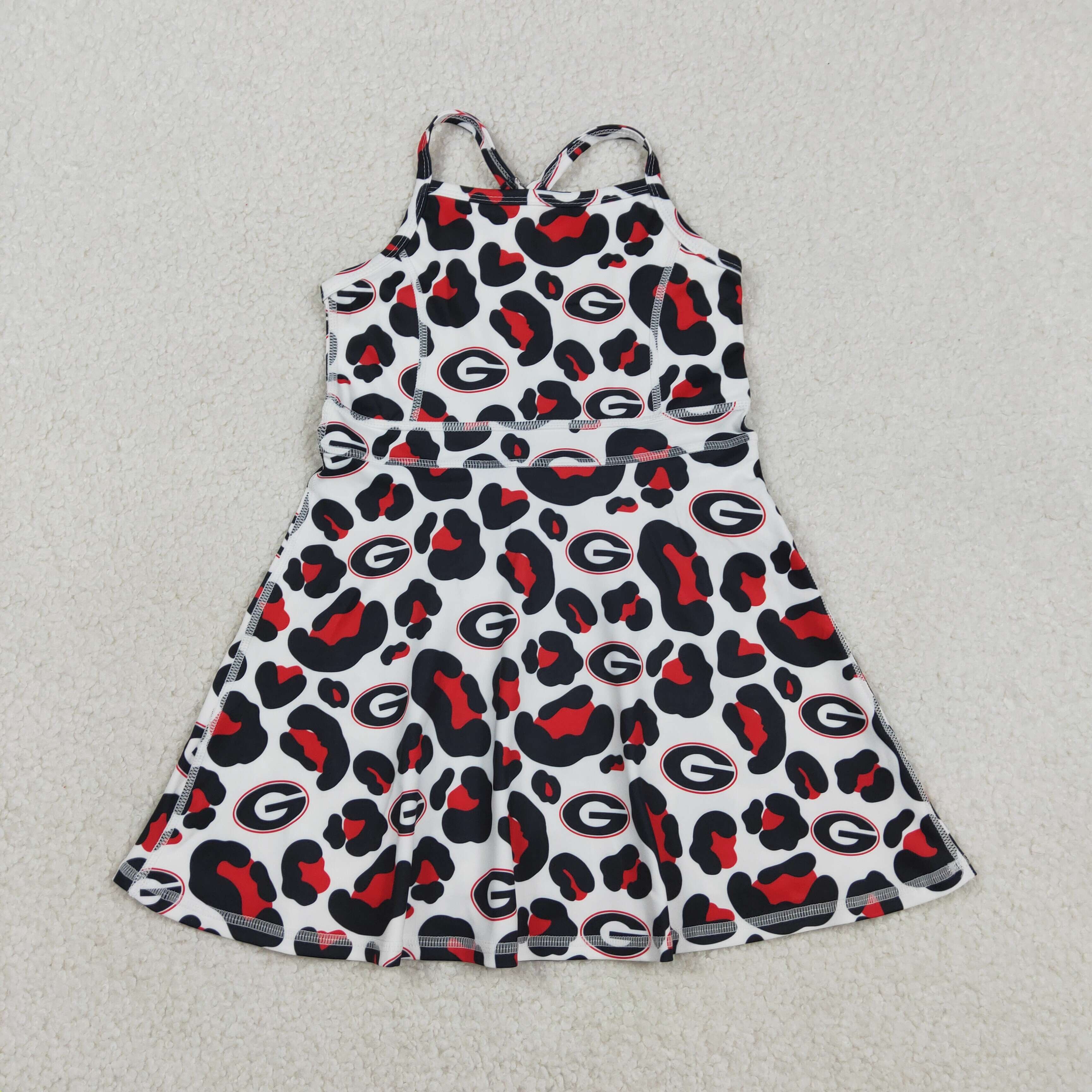 Girls Ga Football Leopard Athletic Dresses