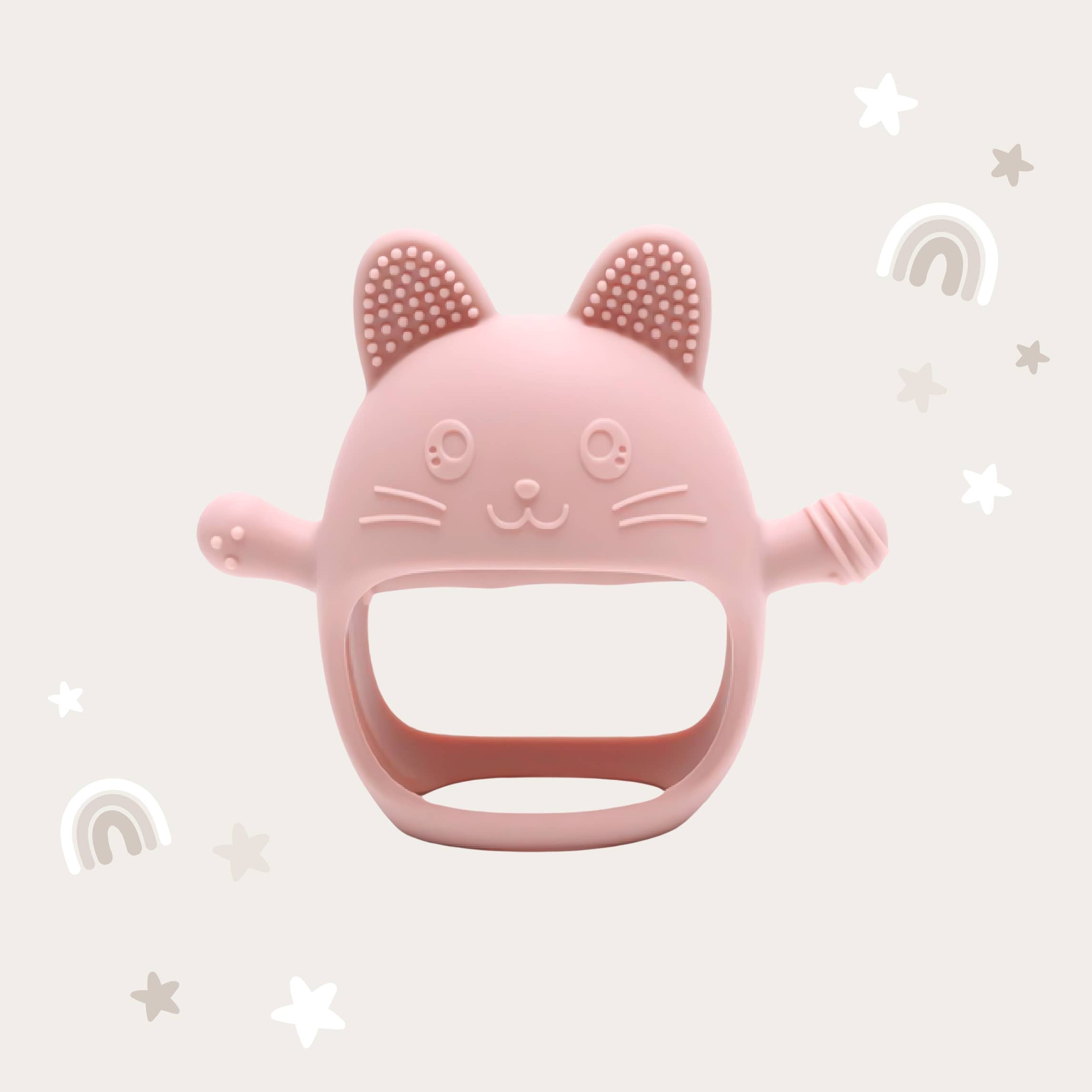 Cat Teething Mitt - Dusty Pink