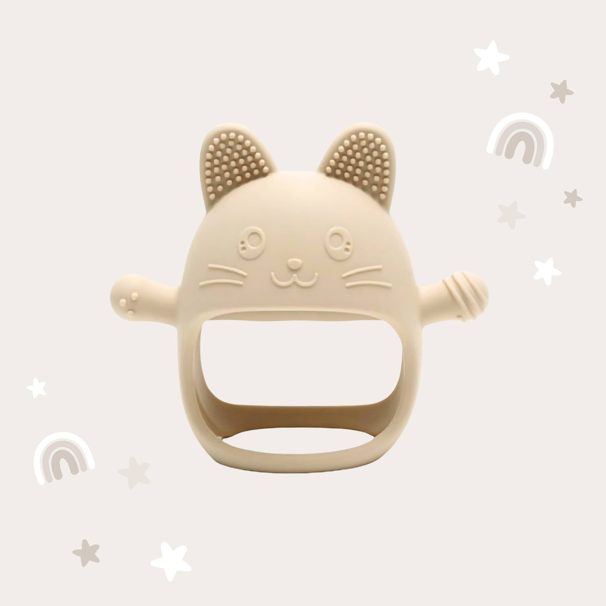 Cat Teething Mitt - Cream