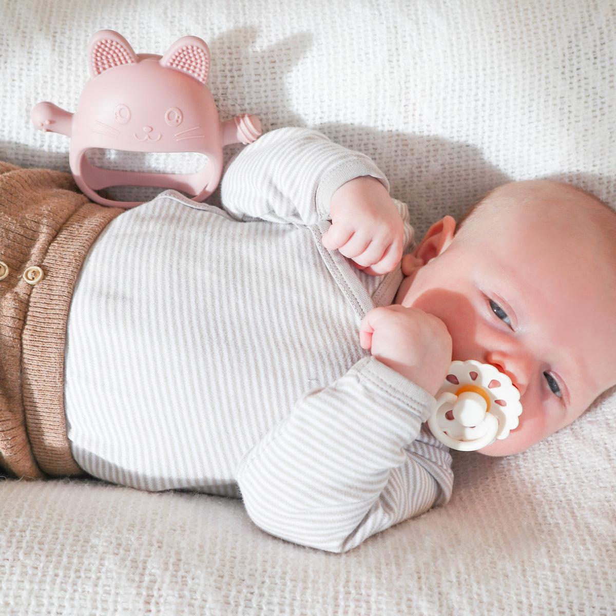 Cat Teething Mitt - Dusty Pink