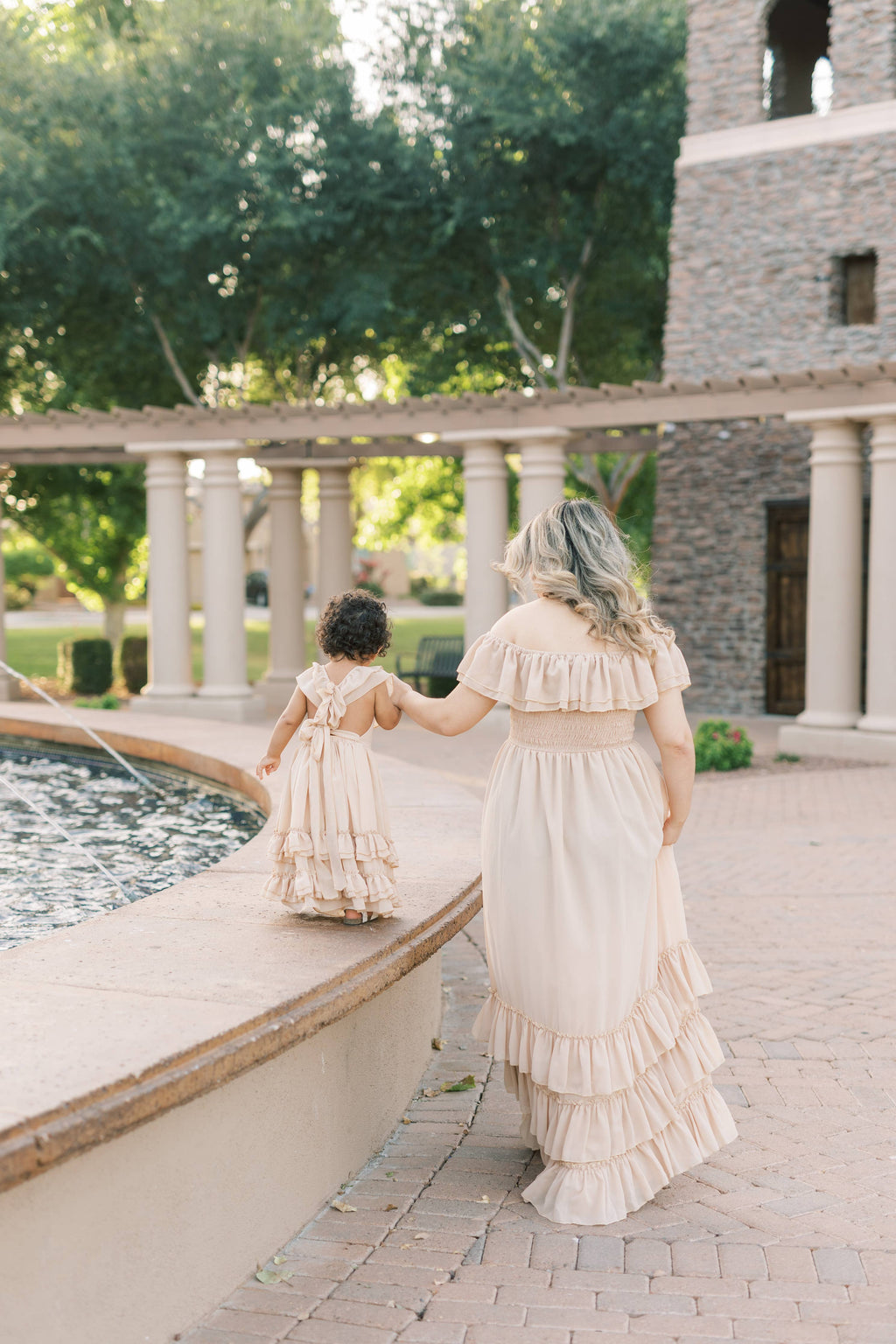 Mommy and Me Nellie Ruffle Maxi Dress - Champagne