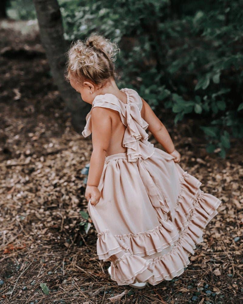 Mommy and Me Nellie Ruffle Maxi Dress - Champagne