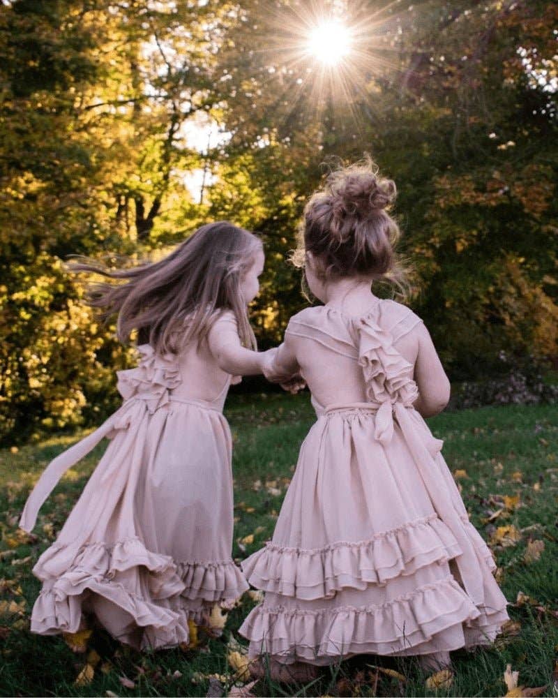 Mommy and Me Nellie Ruffle Maxi Dress - Champagne