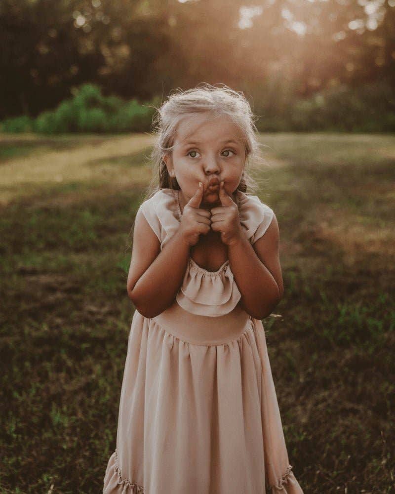 Mommy and Me Nellie Ruffle Maxi Dress - Champagne