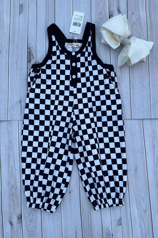 Checkered Loose Overall girls Romper/Jumpsuit XCH05035